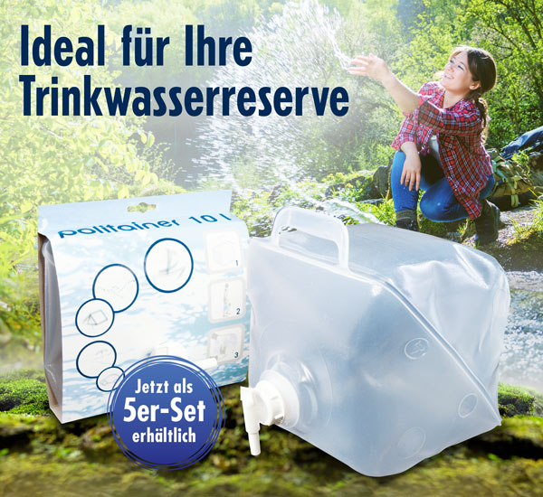 5er-Set Faltbarer Wasserkanister - 10 Liter - Flaschen & Behälter  Outdoorküche Outdoor & Survival - Kopp Verlag