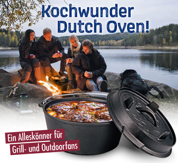 Premium Dutch Oven - Feuertopf Set aus Gusseisen