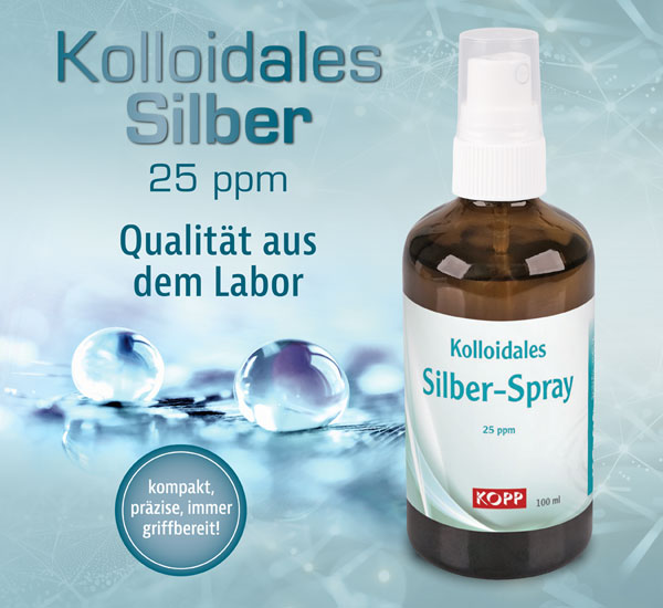 Kolloidales Silber Konzentration 25 ppm