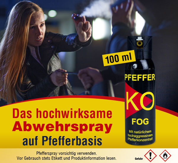 Restposten Set Pfeffer KO Fog Spray 50 ml Pfefferspray Nebelspray  Abwehrspray - Konkurse Zerbst